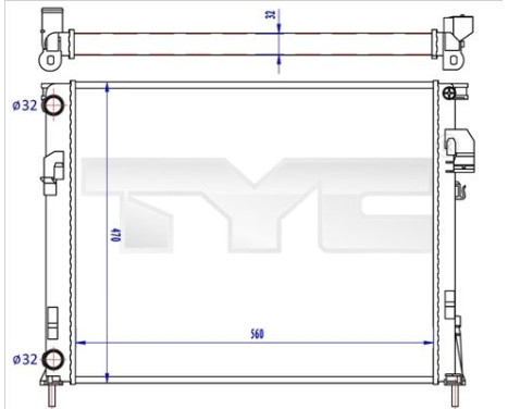 Radiator, engine cooling 725-0043-R TYC