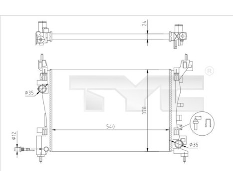 Radiator, engine cooling 725-0044-R TYC