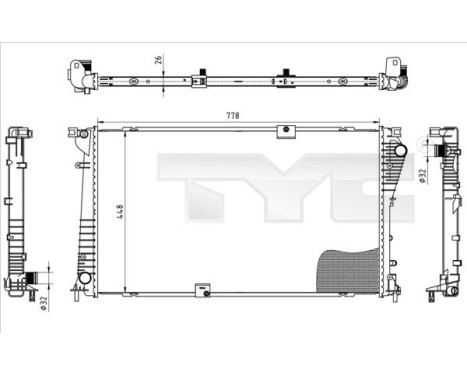 Radiator, engine cooling 725-0045 TYC