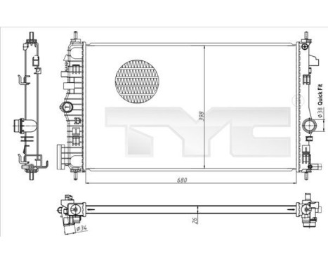 Radiator, engine cooling 725-0047 TYC