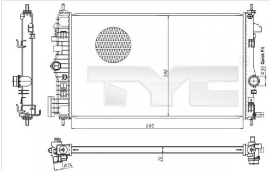 Radiator, engine cooling 725-0047 TYC