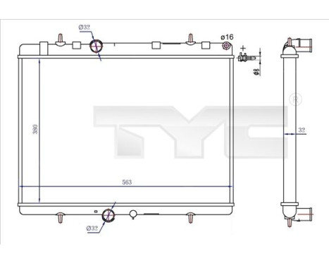 Radiator, engine cooling 726-0020-R TYC