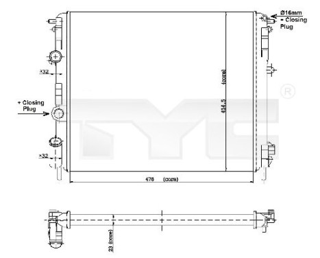 Radiator, engine cooling 728-0010 TYC