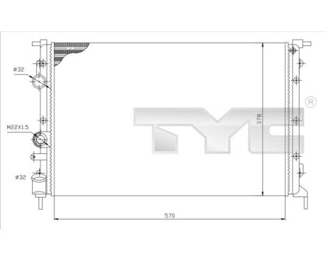 Radiator, engine cooling 728-0027 TYC