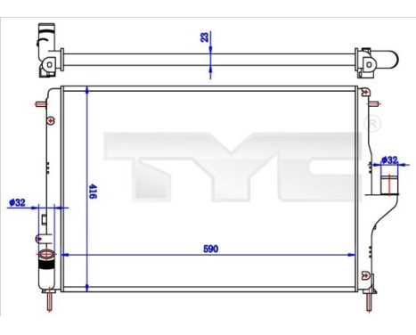 Radiator, engine cooling 728-0056-R TYC