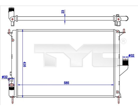 Radiator, engine cooling 728-0057 TYC