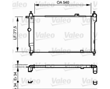 Radiator, engine cooling 730993 Valeo
