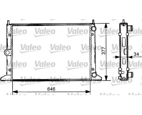 Radiator, engine cooling 731386 Valeo