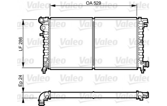 Radiator, engine cooling 731530 Valeo