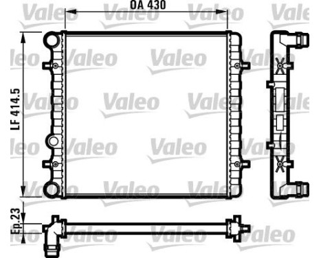Radiator, engine cooling 731607 Valeo