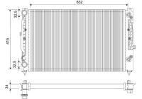 Radiator, engine cooling 731755 Valeo