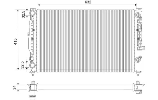 Radiator, engine cooling 731755 Valeo