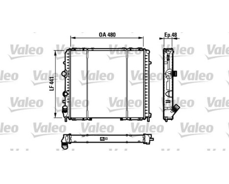 Radiator, engine cooling 732072 Valeo
