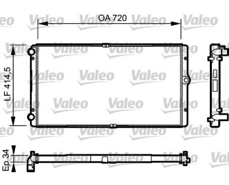 Radiator, engine cooling 732177 Valeo