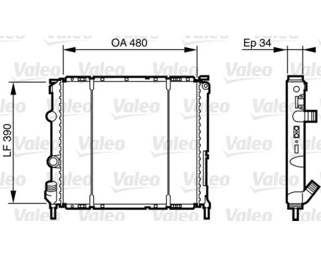 Radiator, engine cooling 732474 Valeo