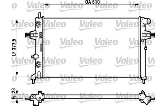 Radiator, engine cooling 732549 Valeo