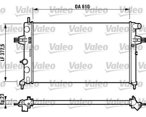 Radiator, engine cooling 732729 Valeo