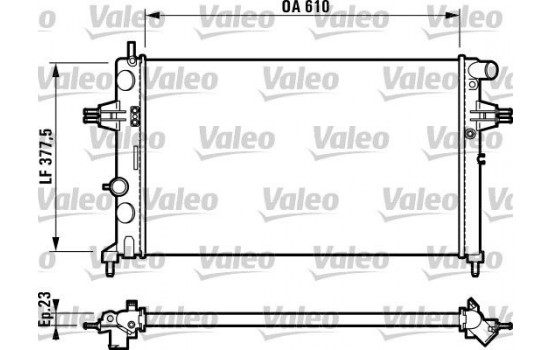 Radiator, engine cooling 732729 Valeo