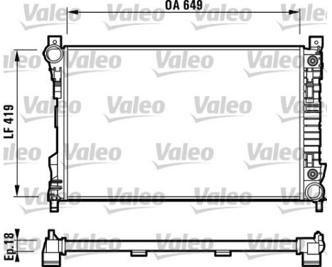 Radiator, engine cooling 732740 Valeo