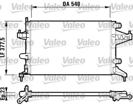 Radiator, engine cooling 732825 Valeo