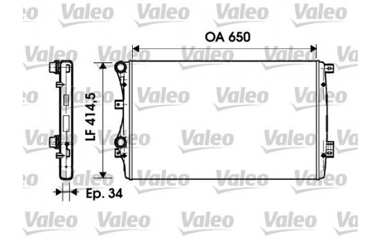 Radiator, engine cooling 732872 Valeo