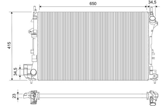 Radiator, engine cooling 732879 Valeo