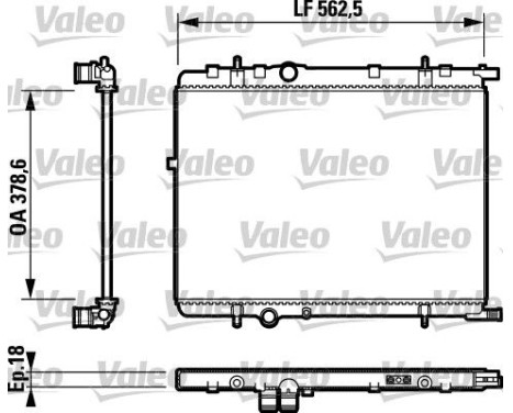 Radiator, engine cooling 732890 Valeo