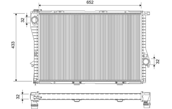 Radiator, engine cooling 734277 Valeo