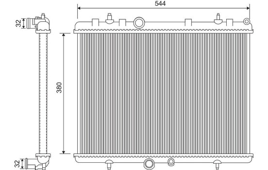 Radiator, engine cooling 734338 Valeo