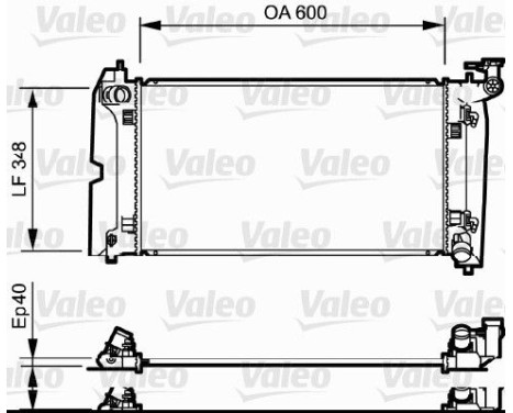 Radiator, engine cooling 734711 Valeo