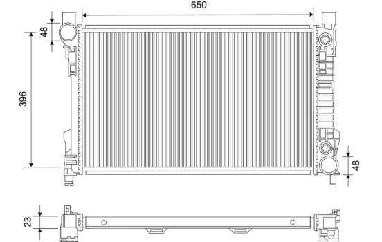 Radiator, engine cooling 734896 Valeo