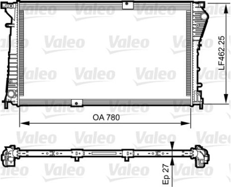 Radiator, engine cooling 734931 Valeo