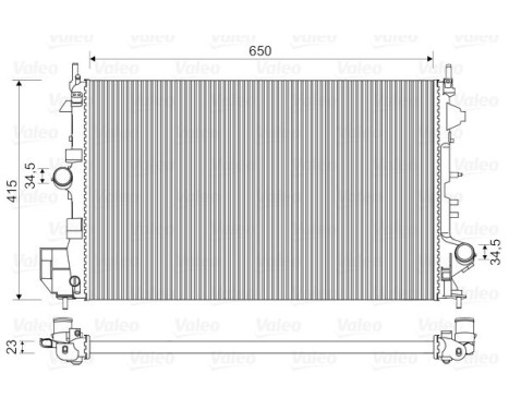 Radiator, engine cooling 734981 Valeo