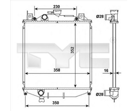 Radiator, engine cooling 735-0032 TYC