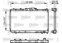 Radiator, engine cooling 735075 Valeo