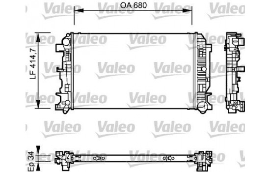 Radiator, engine cooling 735084 Valeo