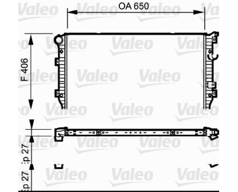 Radiator, engine cooling 735133 Valeo