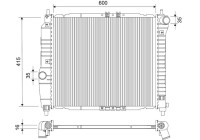 Radiator, engine cooling 735158 Valeo
