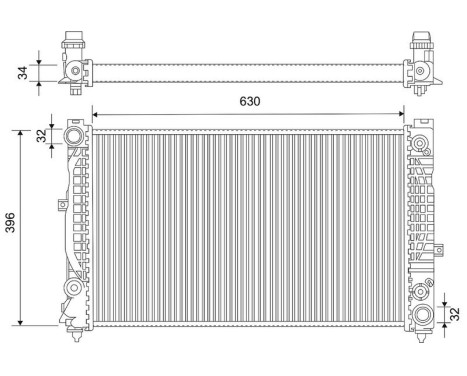 Radiator, engine cooling 735159 Valeo