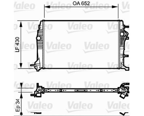 Radiator, engine cooling 735181 Valeo