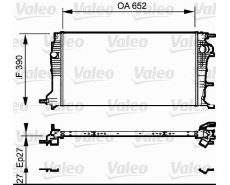 Radiator, engine cooling 735182 Valeo