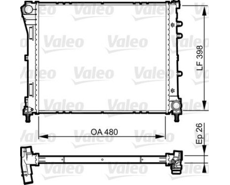 Radiator, engine cooling 735273 Valeo