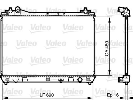 Radiator, engine cooling 735433 Valeo