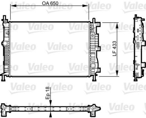 Radiator, engine cooling 735555 Valeo