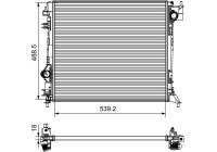 Radiator, engine cooling 735625 Valeo