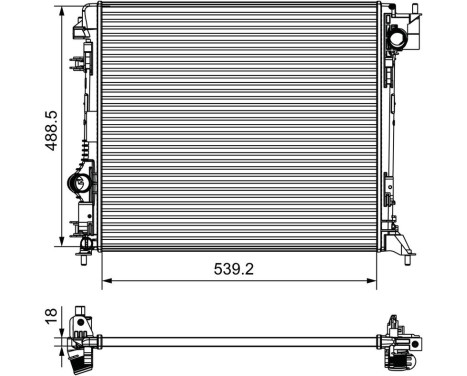 Radiator, engine cooling 735625 Valeo