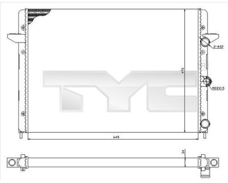 Radiator, engine cooling 737-0005 TYC