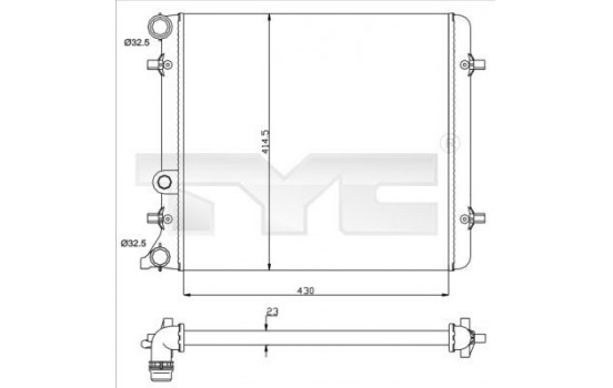 Radiator, engine cooling 737-0010 TYC