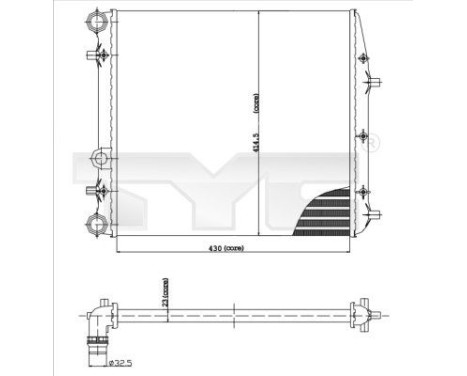 Radiator, engine cooling 737-0013 TYC