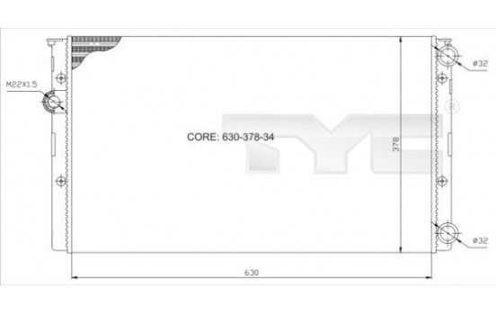 Radiator, engine cooling 737-0027 TYC